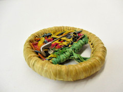 HANDMADE Flowers Tree of Life Pin Brooch Colorful Woven Natural Material 1-5/8″