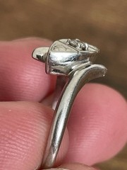 Antique Art Deco 14k Solid White Gold Diamond Engagement Ring! Sz 4.5-2.3GR!