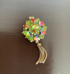 Edlee Watermelon Heliotrope Pendant w/ Tassle