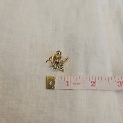 Vintage Rare Vintage Ballou Novelty Monkey on Roadrunner Figural Lapel Pin
