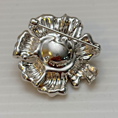 Ross-Simons Sterling 925 Silver Flower Pendant Brooch Turquoise Glass Gold Wash