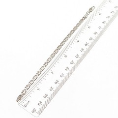 925 Sterling Silver Vintage Italy Flat Anchor Mariner Link Bracelet 6″