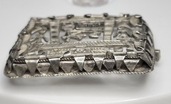 Art Deco Sterling Silver Egyptian Revival Brooch Chariot Vintage