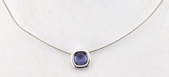 Swarovski Vintage cable necklace with purple crystal slide pendant