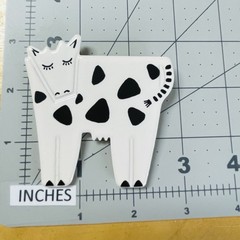 Vintage Cow Brooch Aryn Rothstein Ceramic Pin 1980s Hallmark Cute Farm Animal