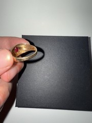 Ring 10K Gold Ruby Authentic Size 10 Diamond Accent 3.6g