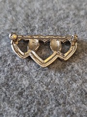 3 Interlocking Heart Pin/ Brooch. Silver Tone. Mother’s Day, Birthday Gift