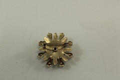 Vintage Brooch Floral Design Pin Silver-tone Alloy With Blue & Clear Stones