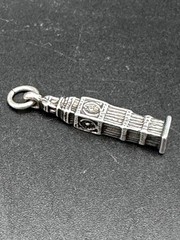 Sterling Silver (925) Big Ben Charm / Pendant — London Landmark, 1.03″, 3.3 g