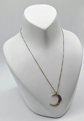 Sterling Silver ” To The Moon and Back” Cresent Moon Pendant on Chain Necklace