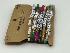 Iron Orchid Studio Beaded Stretch Bracelet Set Inspirational Words