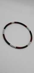 Vintage Red, White and Green Cloisonné 9.5″ round Bracelet