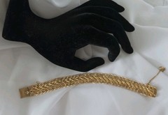 1950s Rhythm Bracelet Gold Filled Ornate 5/8″ Twisted Rope Oval Link 7.5″