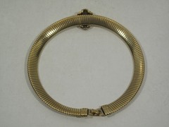 AVON 1886-1986 Gold Tone Omega Rhinestone Choker Necklace 100th Anniversary VTG
