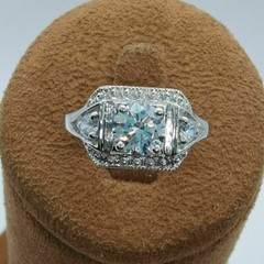 Vintage Style 1.35 CT White Round Cut CZ Art Deco Wedding Ring In 925 Silver