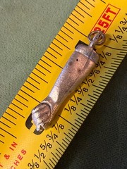 Vintage 1.25″ Stamped H G Sterling Silver Fist Thumb Pendant 6g