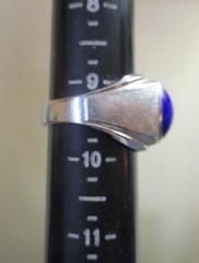 VINTAGE BLUE STAR SAPPHIRE COLOR COCKTAIL RING GYPSY HOSTESS DOME,SIGNED SETA