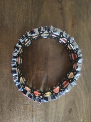 Women’s Vintage Stretchy Teardrop Bracelet Pink Purple Amber Rhinestone