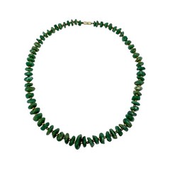 Vintage Green Aventurine Irregular Nugget Goldtone Bead Necklace