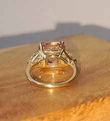 Vintage 14k Yellow Gold Engagement Ring 7.64ct. Natural Pink Tourmaline Radiant