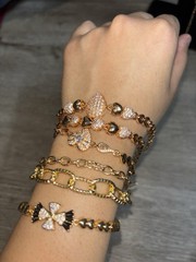 100 Piece cubic Zirconia And Mix Gold Plated Bracelets
