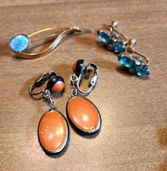 Vintage Jewelry Lot – Rhinestones – Sarah Cov Earrings NOS – Aurora Borealis