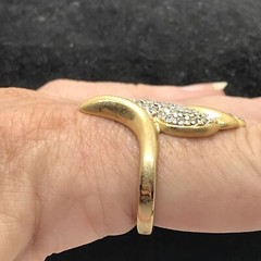 Vintage 18KT HGE Gold Plated with Crystal’s Statement Ring varied sizes