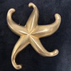 Les Bernard STARFISH ABSTRACT VINTAGE Brooch Pin Large SIGNED 3.5”