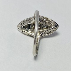 Art Deco Platinum Filigree 0.24ctw Diamond Size 5.5 Ring 3.7g