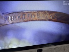 18 Kt HGE white gold Vintage ring Size 9, 9mm Wide Ring head, 2.90 Grams weight