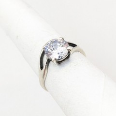 Vintage Elegant RING Silver 925 with Bright Stone-size: 7.5US(17.5mm) Ukraine#16