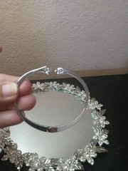 EXQUISITE Signed Givenchy 3″ Stretchable Chrome & Rhinestone Bracelet