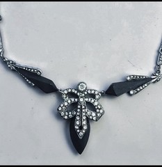 Antique Paste And Sterling Silver With Sparkling Paste Art Deco