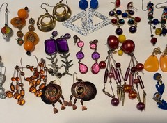 Vintage Retro Mod Pierced Earrings Lot Of 15 Pairs
