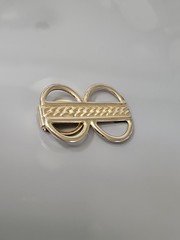 Vintage Gold Tone Scarf Ring French Style Hinged Clip M39