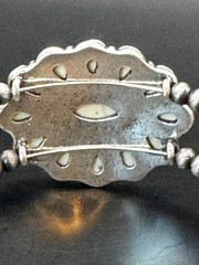 Southwestern Style Wrap Bracelet Cream Faux Stone Silver Tone Beaded