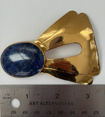 Vtg FLORELLE Pendants Lot 3 Signed Brutalist Modernist Jewelry Onyx Sodalite 70s