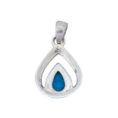 Vintage Sterling Silver 925 Turquoise Teardrop Pendant