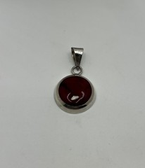 Vintage Southwestern Style Sterling Silver Red Pendant Jewelry