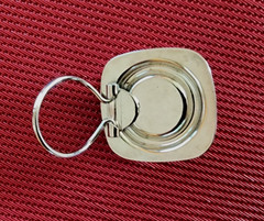 Vintage Scarf Clip Silver Tone Purple Domed Cabochon Ring Style Rounded Square