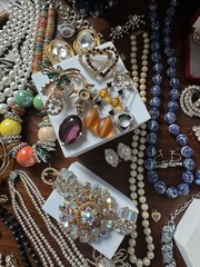 Antique Vtg to Now Rhinestone Costume Jewelry Lot 96+ Pcs Vendome Germany Silver