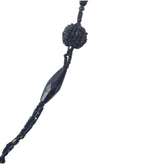 Antique Jet Glass Beaded Flapper Necklace Black Jet 32in Long