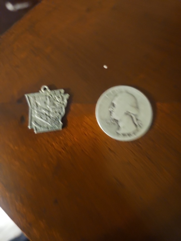 Vintage Sterling Silver 925 Arkansas State Map Souvenir Bracelet Charm Pendant