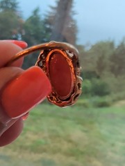 Vintage Left Facing Cameo Ring 925 Gold Over Sterling Silver Size 8.75 R149
