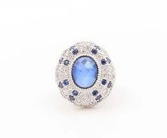 3.45Ct Art Deco Style Lab Created Diamond Anniversary 14K White Gold Finish Ring