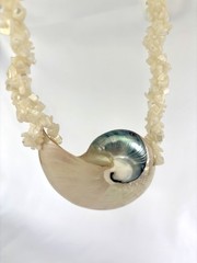 Mother of Pearl 3 Twisted Strand Nautilus Shell 10.5” Necklace w/Barrel Closure