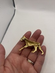 Vintage Marcel Boucher goldtone boxer dog pin brooch