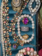 Rhinestone Vintage Jewelry Brooch Lockets Crystal Coro Juliana Weiss Robert Hobe
