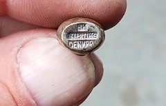 Vintage Sterling Silver Charm Nude Girl On Rock. Denmark Marked EH Or RH