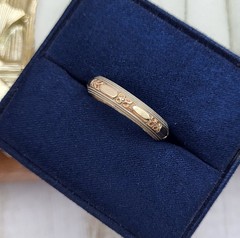Antique 14K Yellow & White Gold KEEPSAKE 5mm Floral Wedding Band Ring Size 10.75